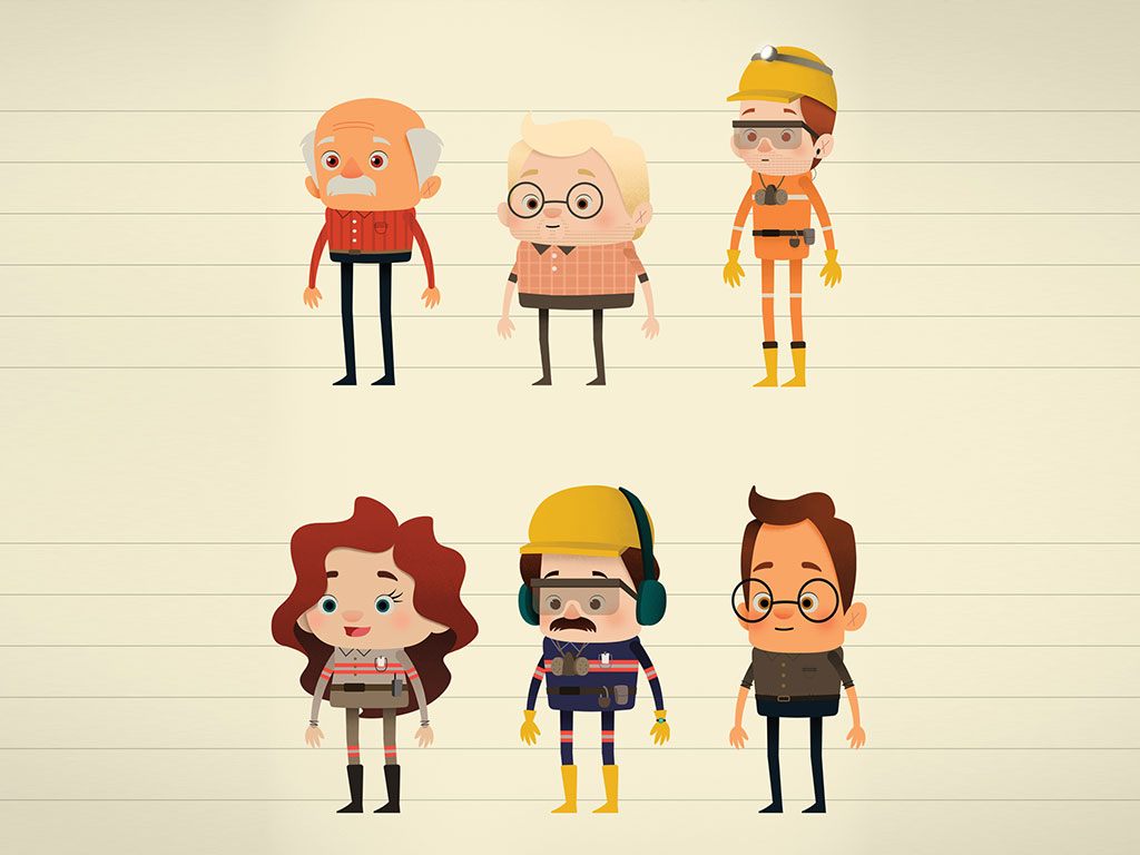 Ilustrações da a família Yamana