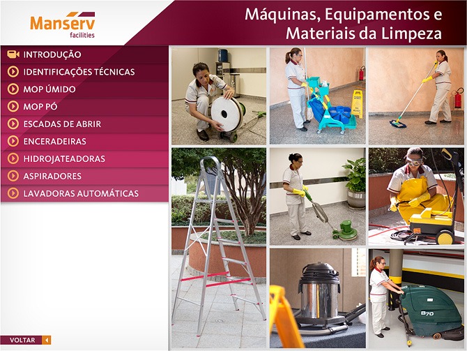 Treinamento de procedimentos operacionais de limpeza da Manserv