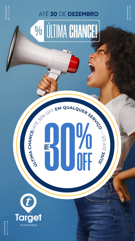 Promoção até 30% off.